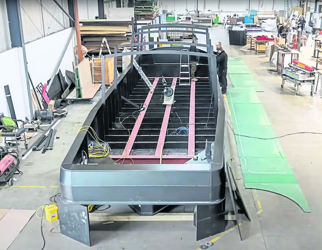 Taking shape: a narrowboat being made from fully recyclable plastic. PHOTOS: SUPPLIED