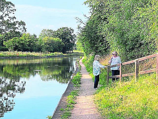 Members of the Borderland Rotarians see the Crickheath Basin, which was reopened in 2023. It is part of the larger Montgomery Canal restoration project. 