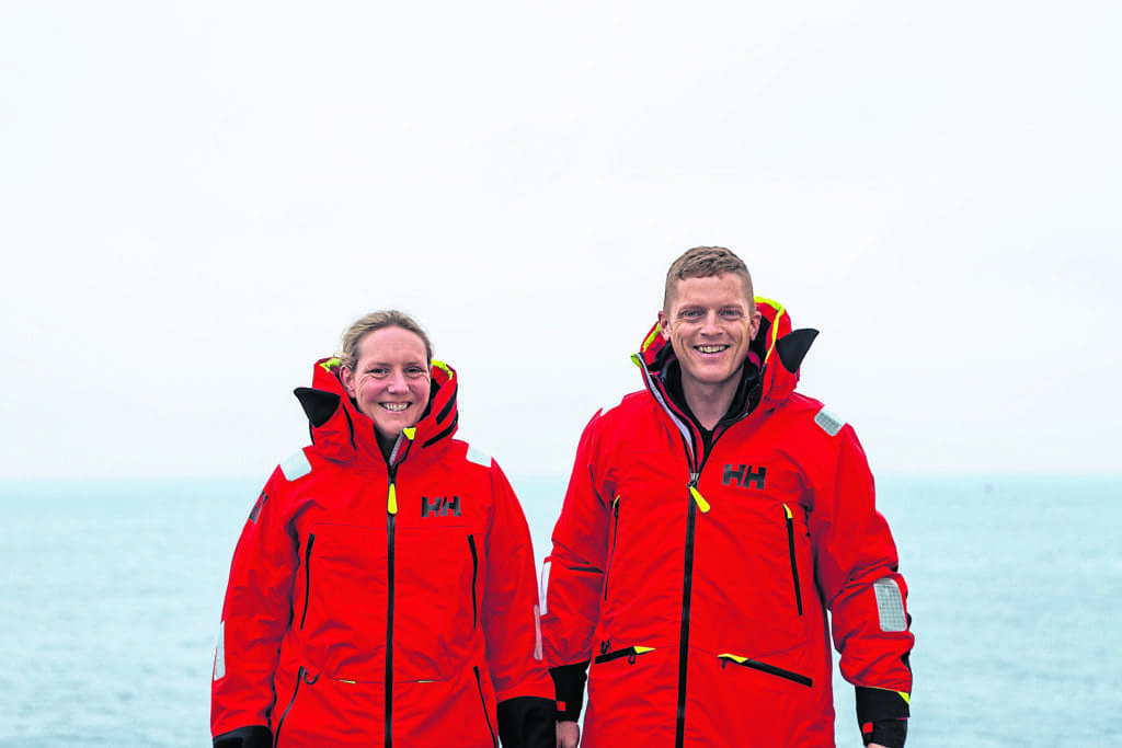 Mhairi Ross and Allan Lipp at the start of their voyage. PHOTO: RNLI