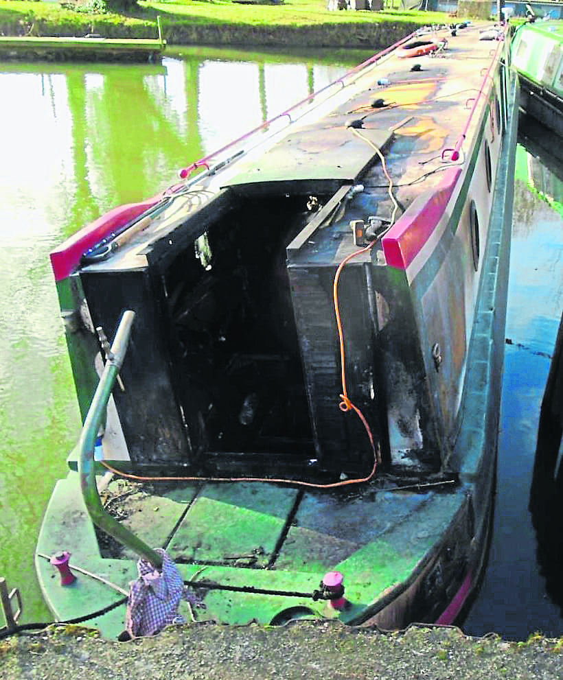 A sad sight: a boat ruined by fire. PHOTOS: SUPPLIED