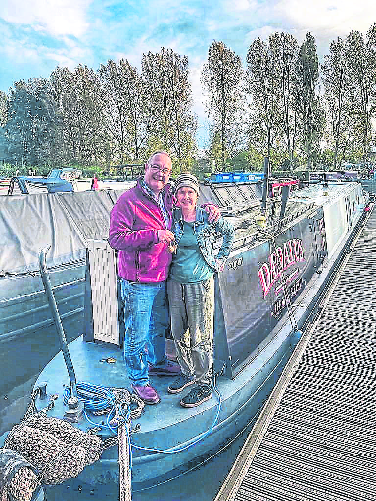 Left: Ken and Kate Norman aboard their 67ft narrowboat, Dædalus. PHOTOS: SUPPLIED