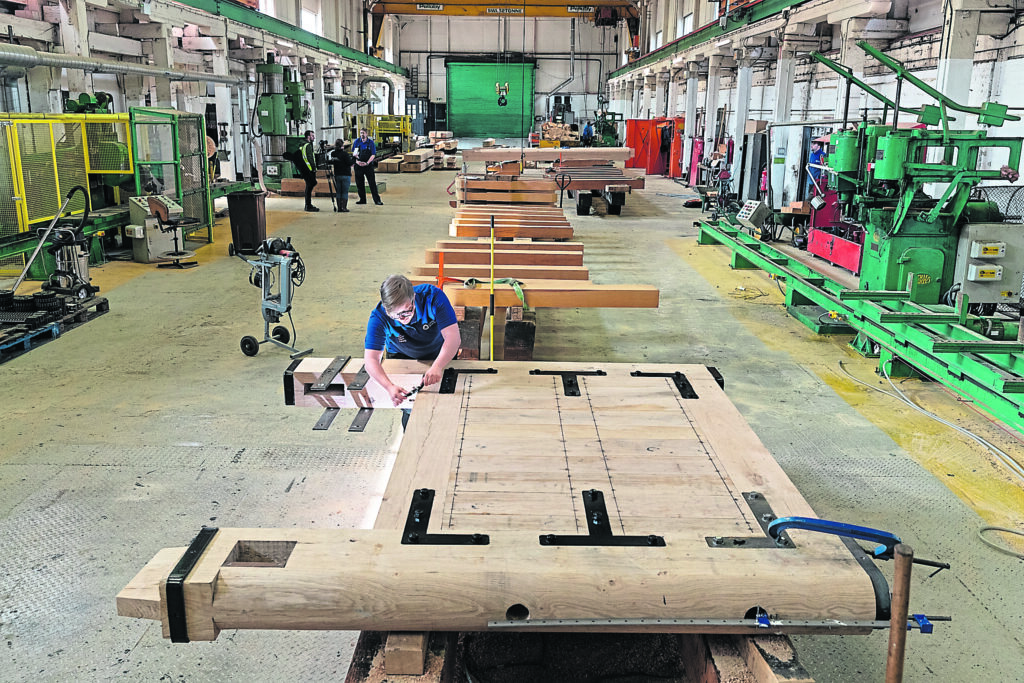 A lock gate being built by the Canal and River Trust, for installation at one of 129 sites this winter. The charity is planning a massive programme of renovation and repair works from November to March. PHOTO SUPPLIED