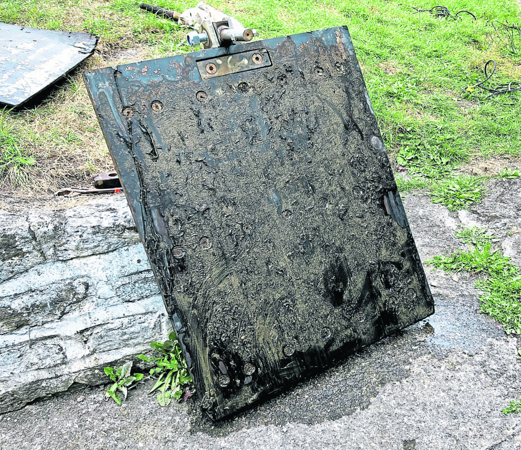 The paddle removed by divers and repaired by the CRT’s bankside maintenance team. PHOTO: CRT