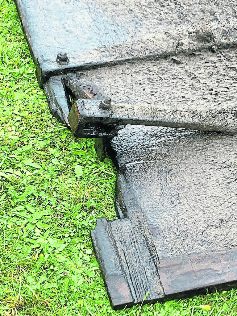 One of the old lock paddles which had to be replaced at Hunts Lock.  PHOTO:SUPPLIED