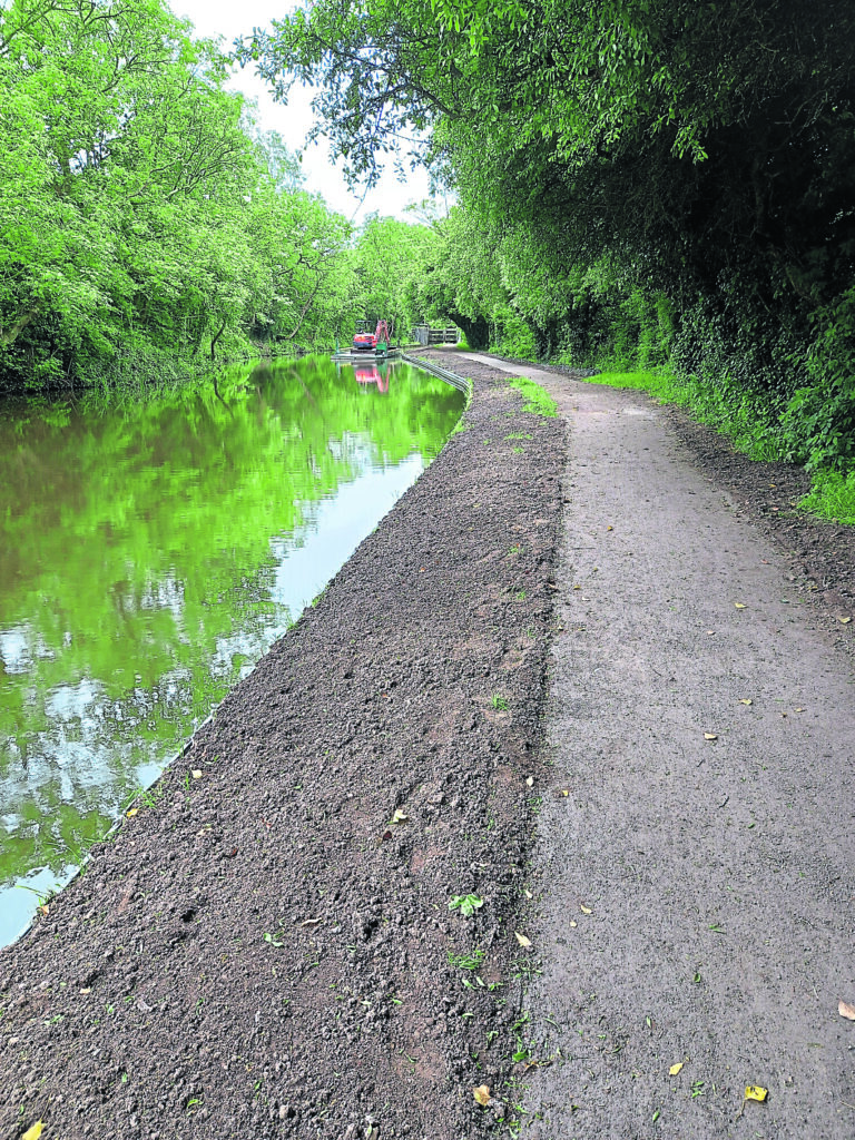 Storm damage at a 100-metre section of the Grand Union Canal bank. PHOTO: CRT