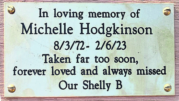 The memorial plaque. PHOTO: SUPPLIED