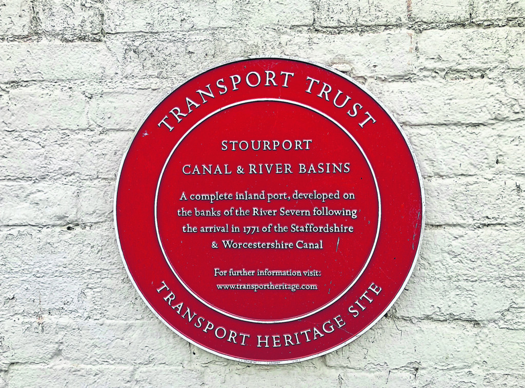 Transport Trust Plaque at Stourport Basin.