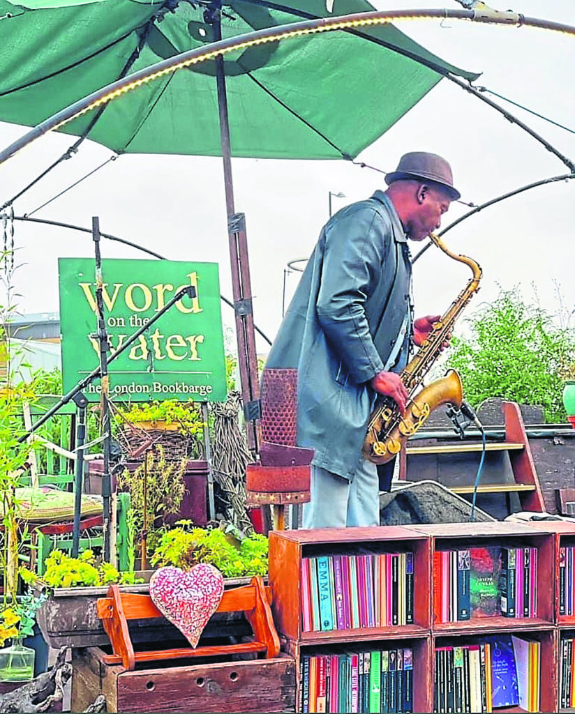 A performance taking place on the roof of Word on the Water.