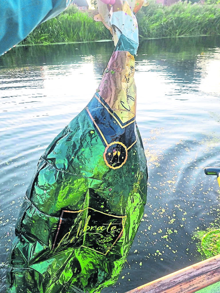 One of Jim’s awareness campaigns is about highlighting how dangerous balloon releases can be to the environment and for wildlife. ALL PHOTOS: CANOE RIVER CLEANER