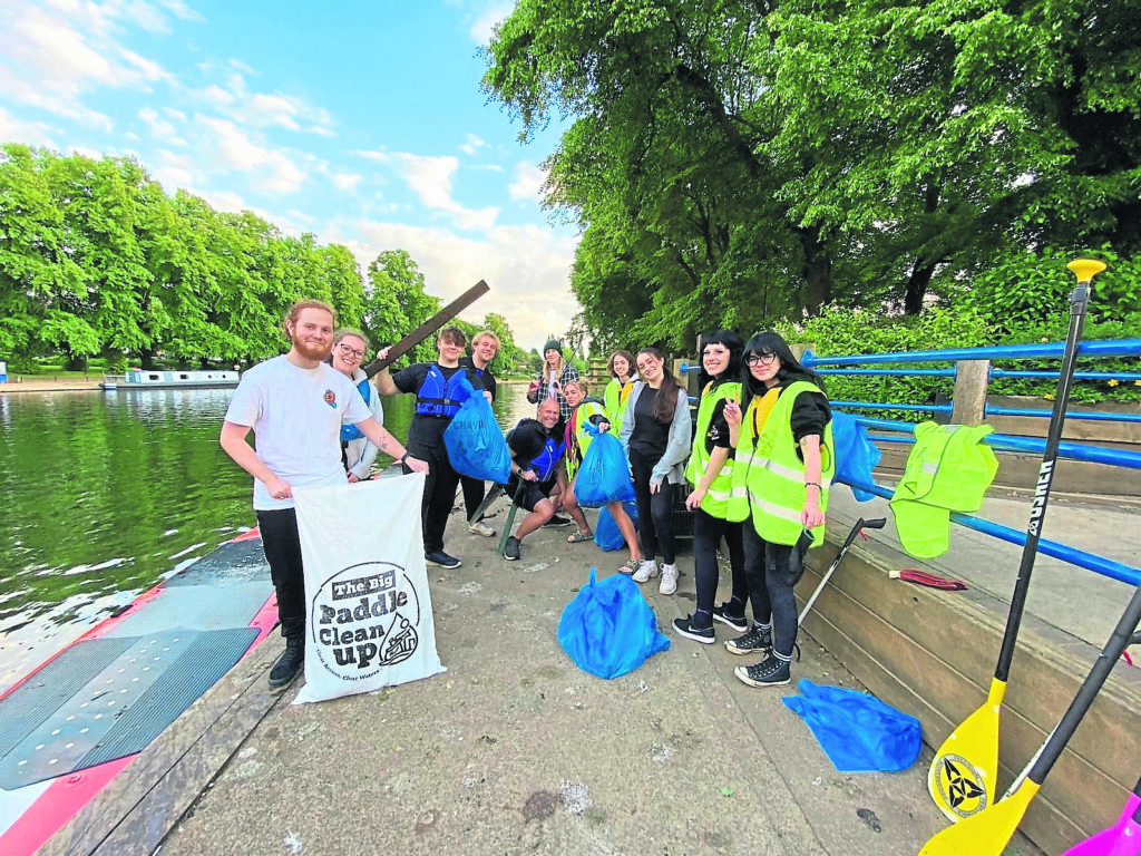 Pictured are members of the ANT Squad in action, combining one of their river Avon litter-picks with the nationwide The Big Paddle Clean-up. PHOTO: SUPPLIED