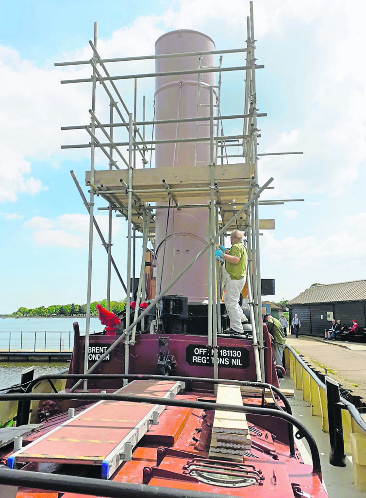 Volunteers at work on Brent. PHOTO: SUPPLIED BY JANET HALL, STEAM TUG BRENT TRUST