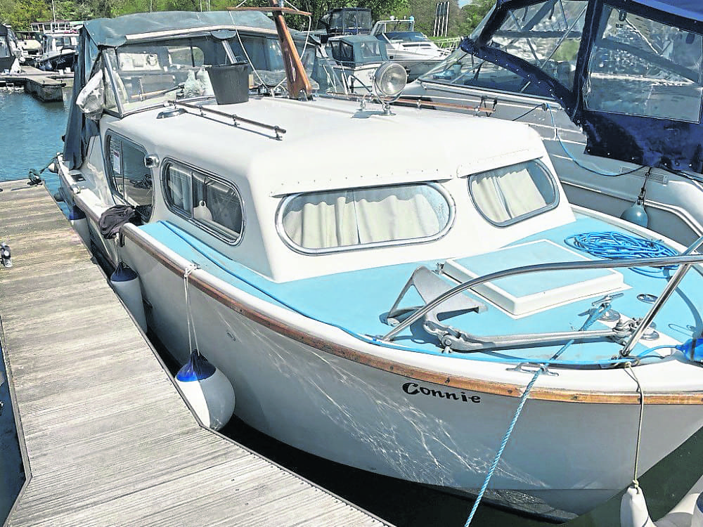 The owner of this boat, Connie, was fined a total of £811.73 for not registering it. The prosecution was part of a winter crackdown on unregistered boats on the River Thames by the Environment Agency. PHOTO: SUPPLIED
