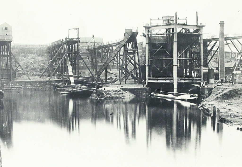 Construction of the Anderton Boat Lift, next to salt chutes in the mid-1870s. The world-famous structure celebrates its 150th anniversary this year with a series of events. PHOTO: SUPPLIED