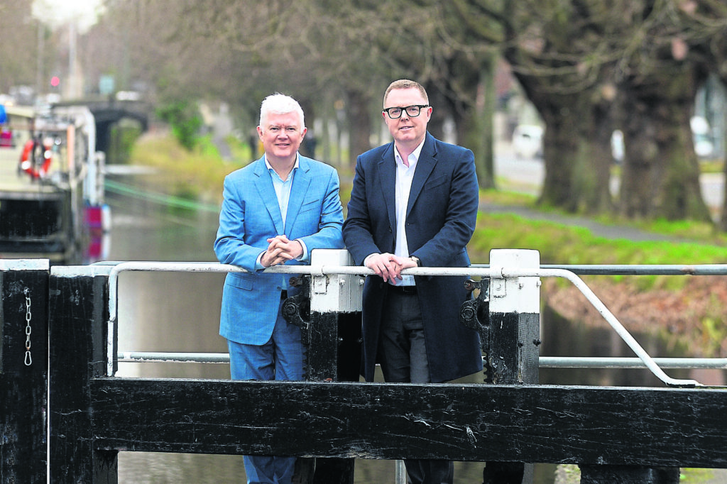 John McDonagh, chief executive officer at WI with Niall Gaffney, chief executive at IPUT Real Estate Dublin. PHOTO: SUPPLIED