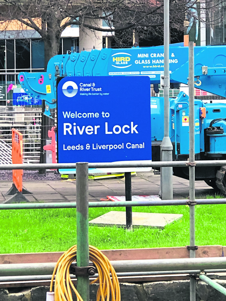 Work gets under way at Leeds River Lock 1. PHOTOS: SALLY CLIFFORD