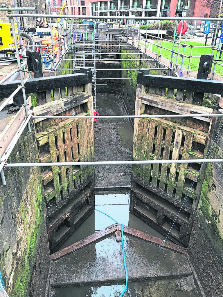 View from above Leeds River Lock 1
