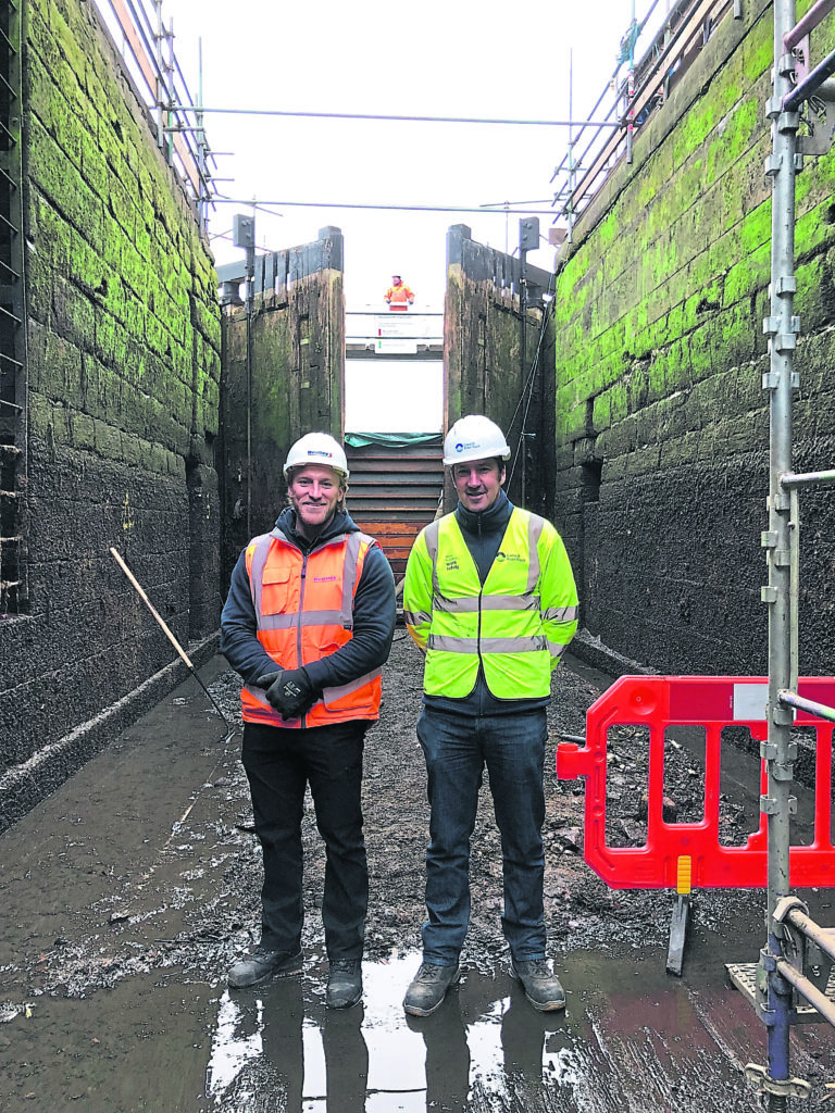Joe Edwards (left), site agent for main contractor, Bentley, and Dan Timbers, project manager for the Canal & River Trust.