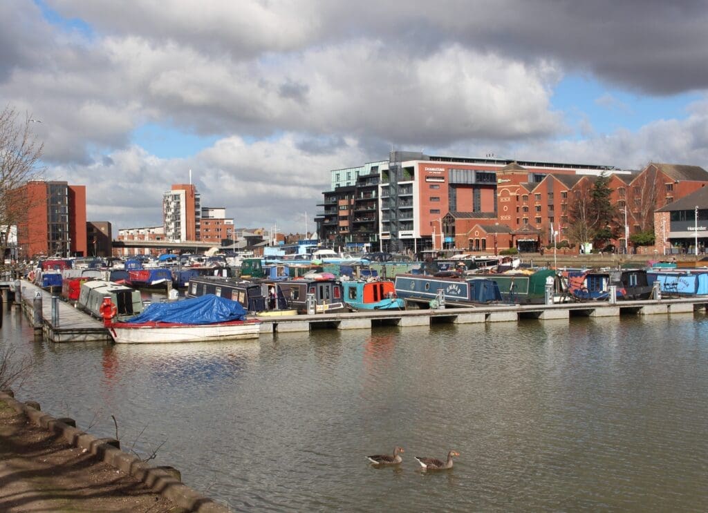 Lincoln’s Brayford Pool, which has suffered flooding in recent years. The Canal & River Trust has called for more volunteers to assist with cleaning up after flooding incidents. Photos by Callum Evans.