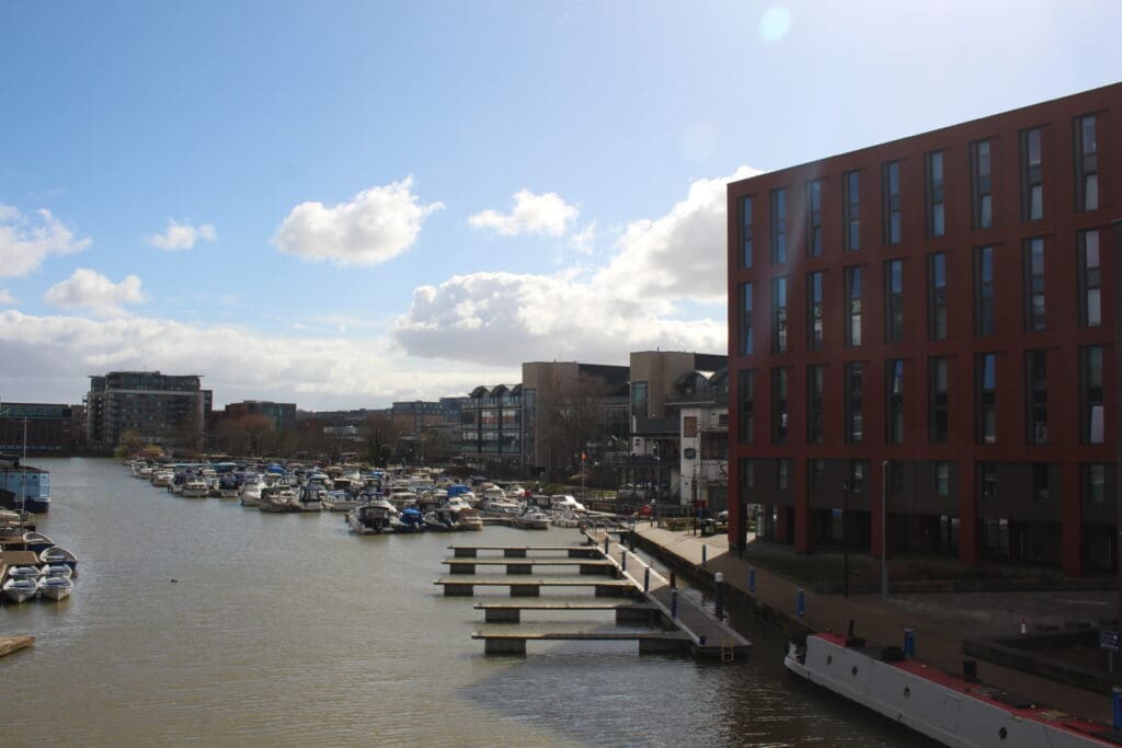 Lincoln’s Brayford Pool, which has suffered flooding in recent years. The Canal & River Trust has called for more volunteers to assist with cleaning up after flooding incidents. Photos by Callum Evans.