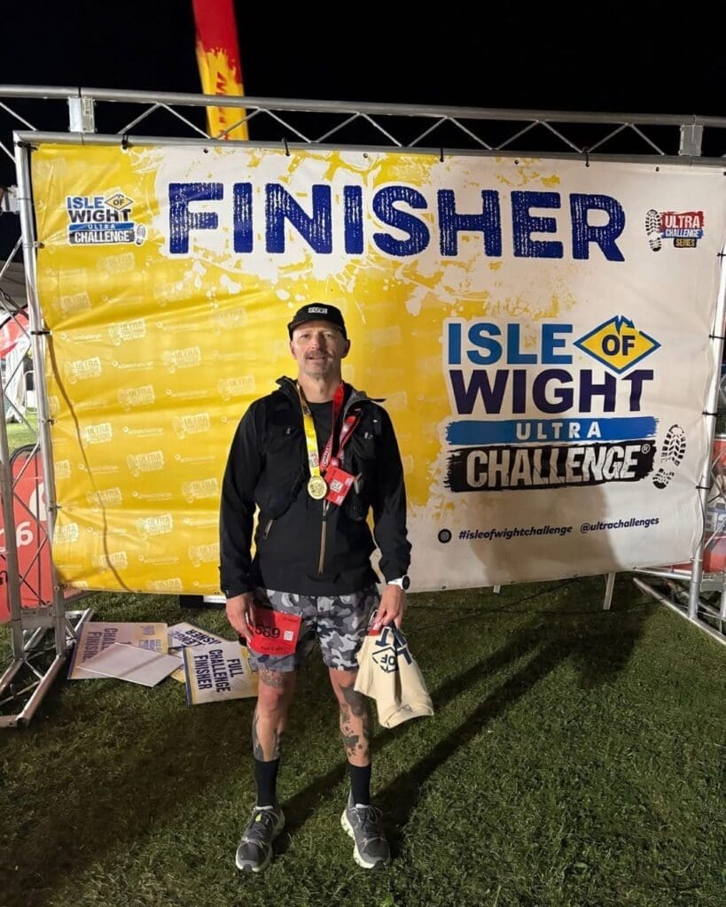 He’s done it! Grant Streader at the finish line. PHOTO: The Rivers Trust.