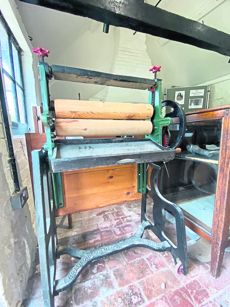 Laundry items on display capture the domestic scene of yesteryear. 