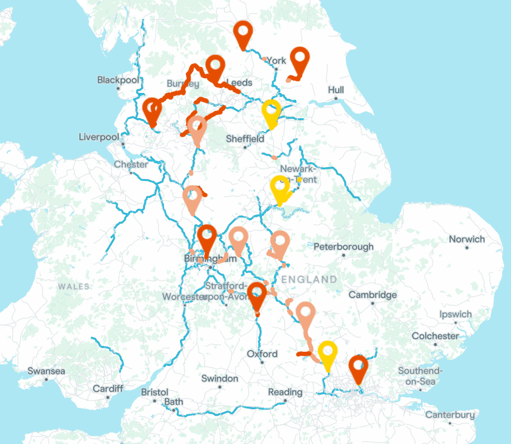 CRT map low water levels 10 July 25