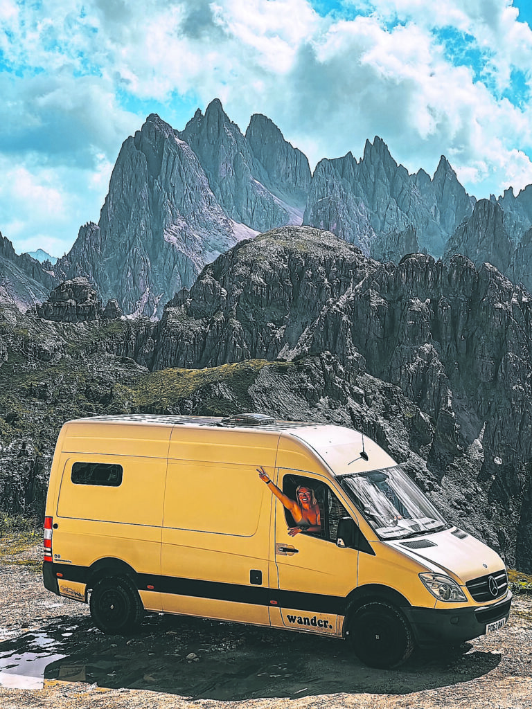 ‘Just us wandering’… out on the open road in their van, Scooby. PHOTO: SUPPLIED
