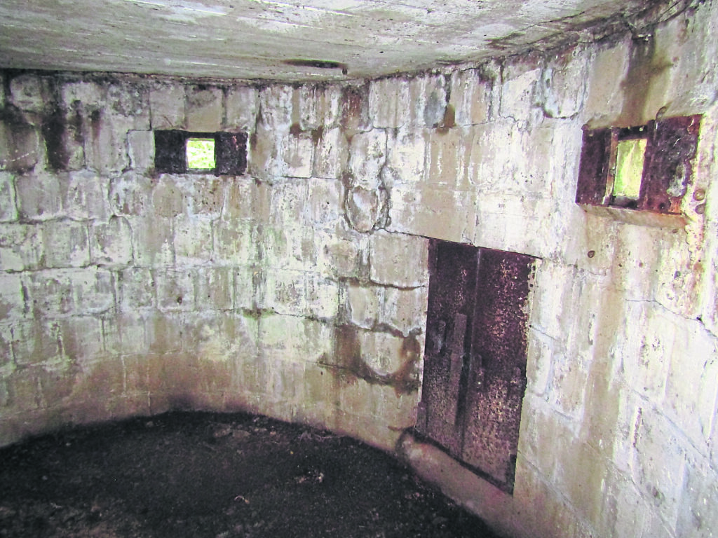 Inside one of the structures at Bradfield Common.