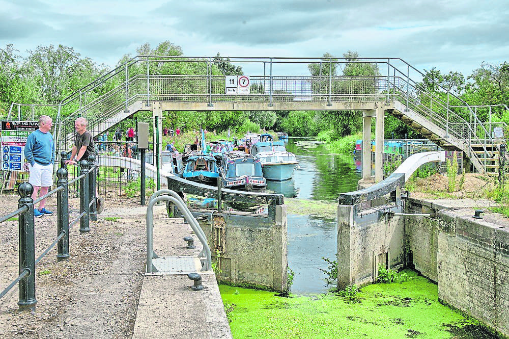 Baits Bite Lock on the River Cam in Cambridgeshire. The lock has been closed since May 2024, meaning boaters have been unable to visit the city of Cambridge.