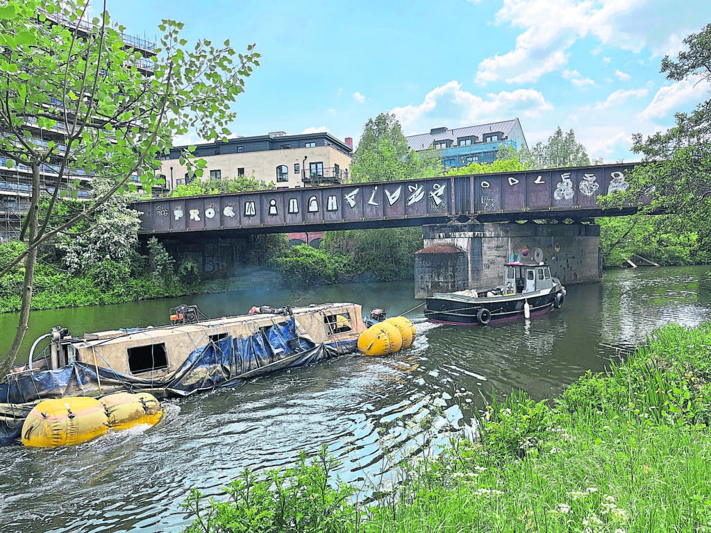 One of the sunken boats removed from the River Avon. PHOTO: BATH & NORTH EAST SOMERSET COUNCIL