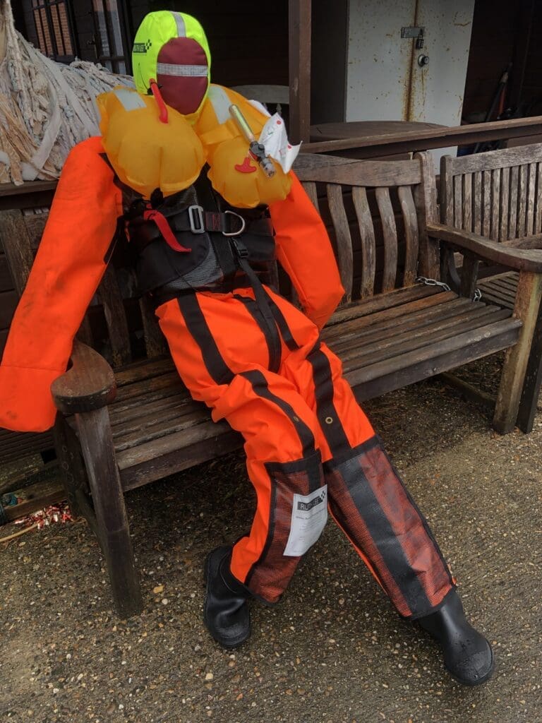 Ready for action: Eric, the life-like mannequin used in the Safe Anchor Trust training exercise. ALL PHOTOS: SALLY CLIFFORD.