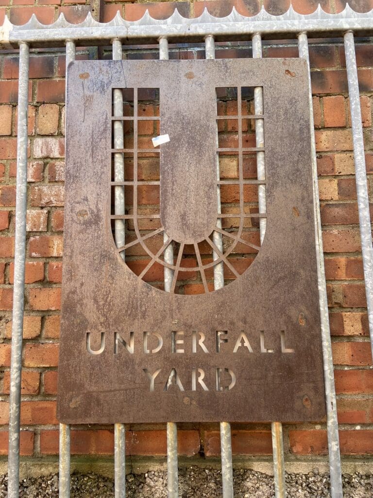 There are several of these signs at the various entrances to Underfall Yard.
