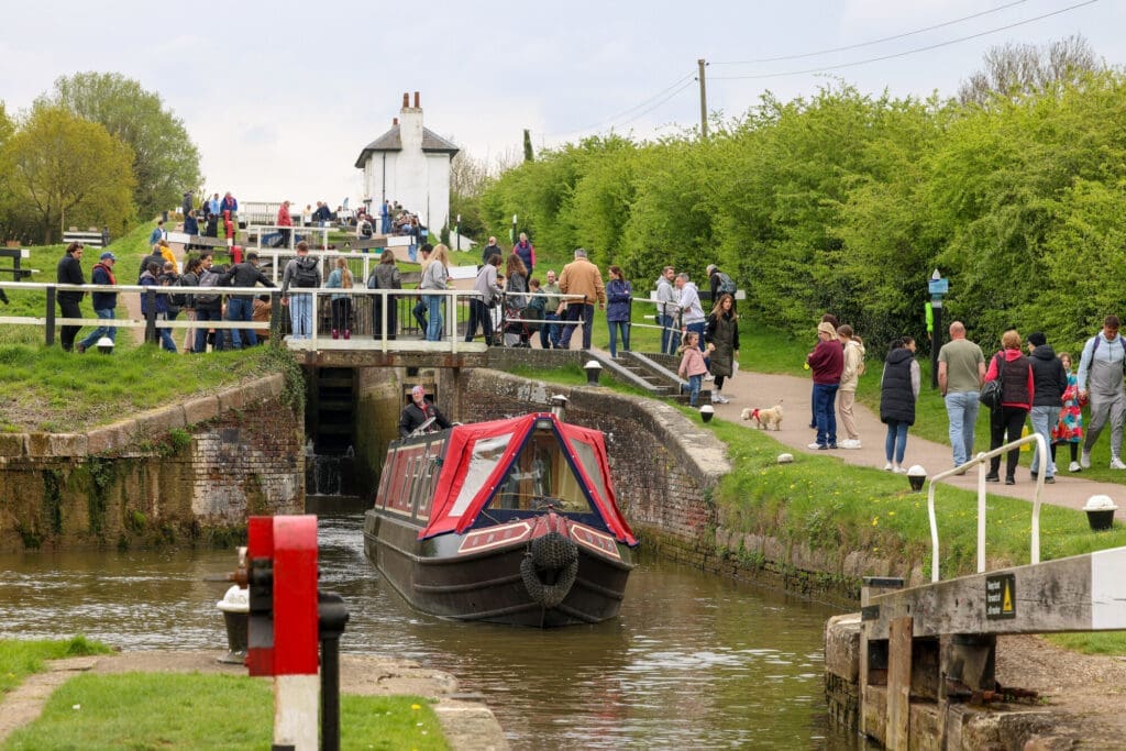 A boat descending the Green Flag award-winning Foxton Locks. PHOTO: CRT