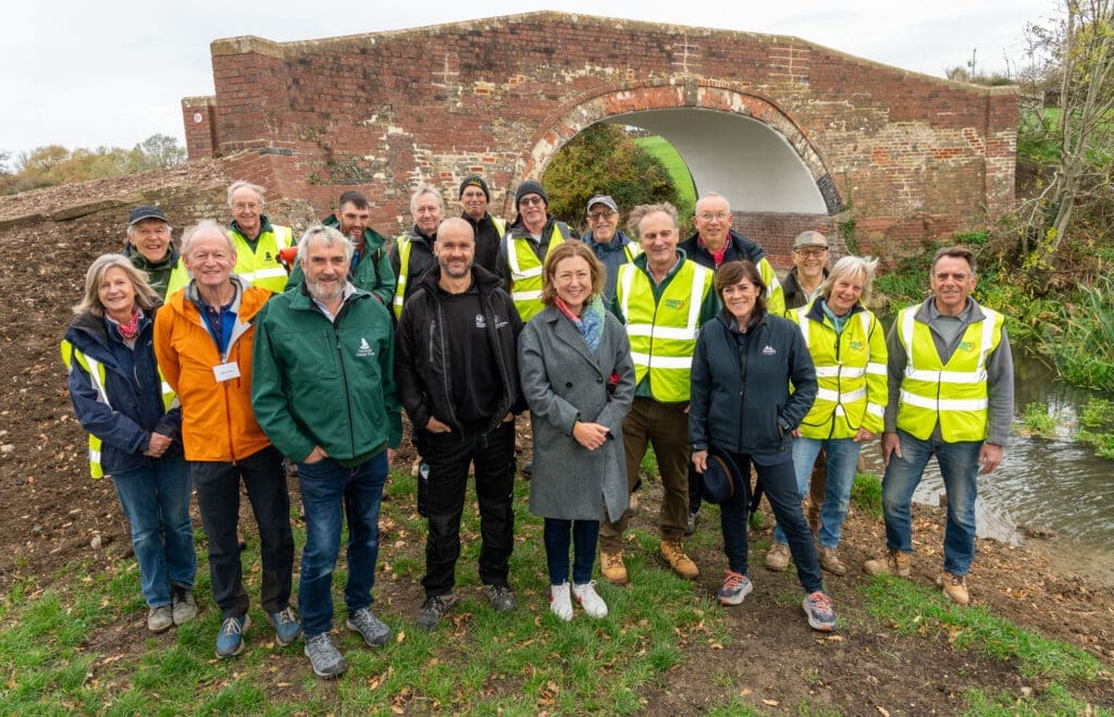 Taryn Nixon, trustee and chair of the England, London & South Committee for the Heritage Fund with Cotswold Canals Connected partners and volunteers. PHOTO: SUPPLIED