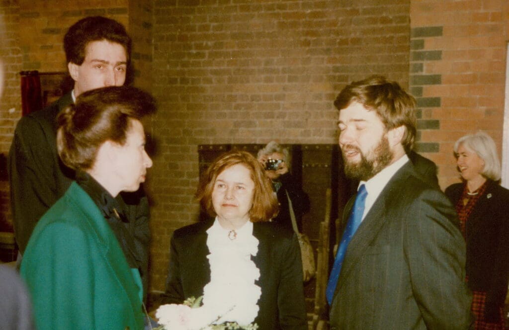 Dinah Hutchinson with the Princess Royal at the official opening of London Canal Museum on March 9, 1992. BOTH PHOTOS: LCM