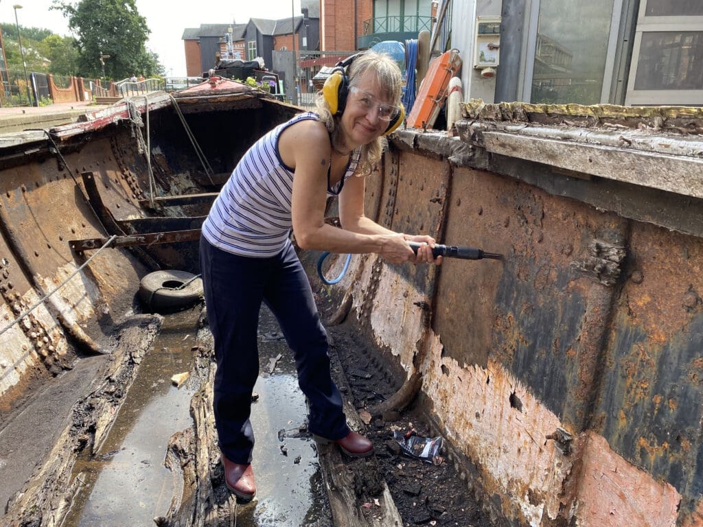 Volunteer Helen hard at work.