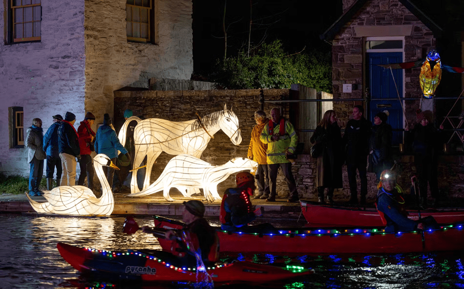 Brecon Canal illuminated as communities mark 225th anniversary