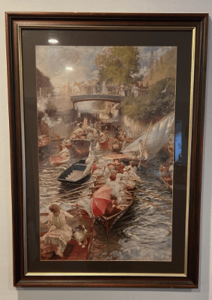 Edward John Gregory's Boulter's Lock, Sunday afternoon in the Maidenhead Heritage Centre. The original is on display in The Lady Lever Art Gallery, Port Sunlight, Wirral.