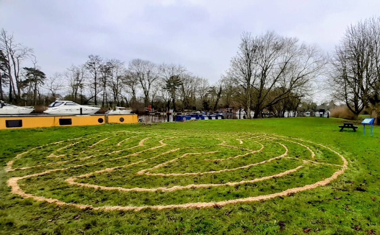 Naburn Lock unveils sawdust labyrinth in waterways ‘first’