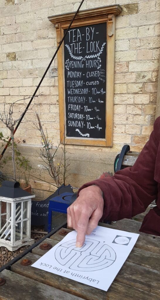 A finger labyrinth version is available in the adjacent Tea By The Lock café.