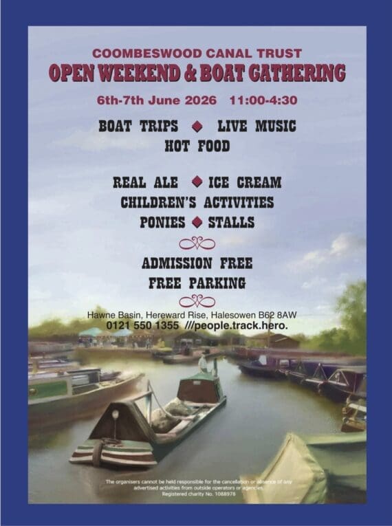 Coombeswood Canal Trust Open Weekend & Boat Gathering returns to Hawne Basin this June