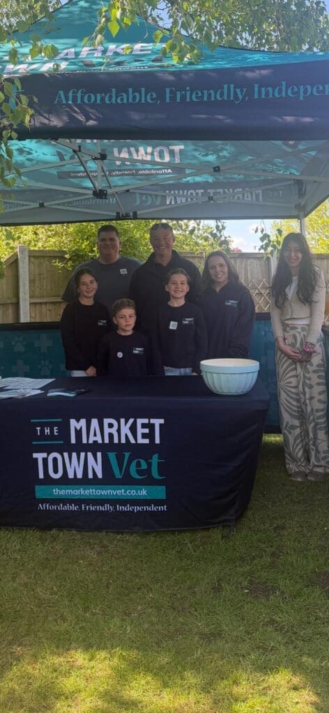 Rachel Burtonwood, from the cafe, with the team from The Market Town Vet
