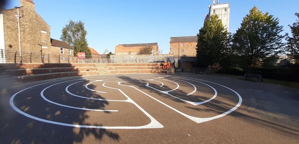 The labyrinth in Selby, near the River Ouse.