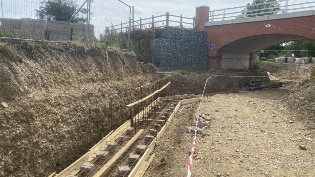 Footings looking south & SH Bridge
