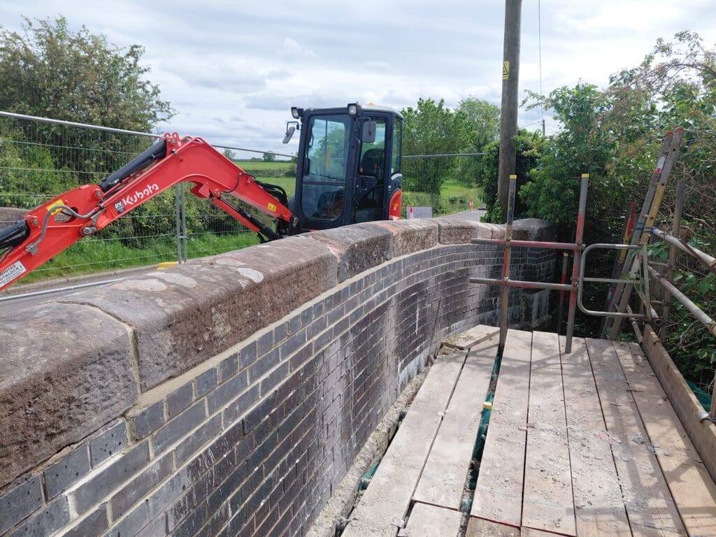 Nanney’s Bridge in Cheshire after completing repairs following a vehicle strike.