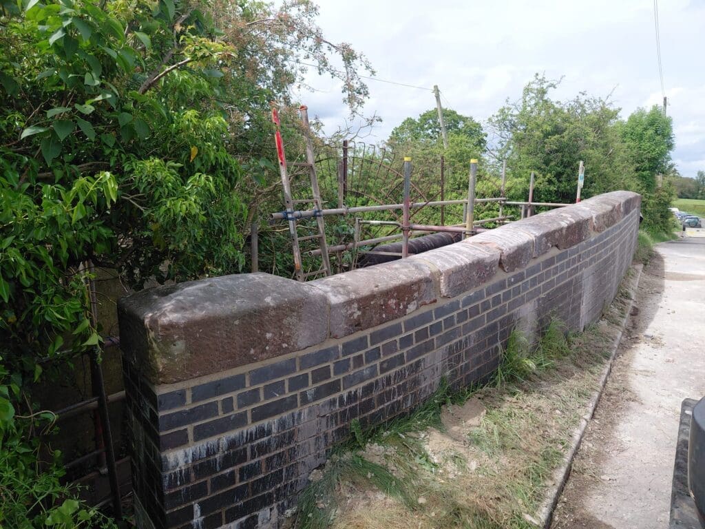 Nanney’s Bridge in Cheshire after completing repairs following a vehicle strike.