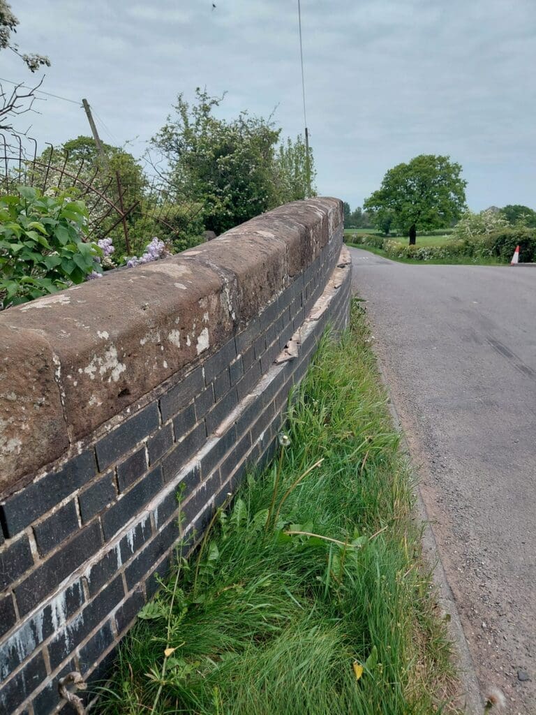 Nanney’s Bridge in Cheshire after completing repairs following a vehicle strike.